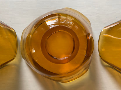 Amber Colored Glass Stackable Serving Bowls