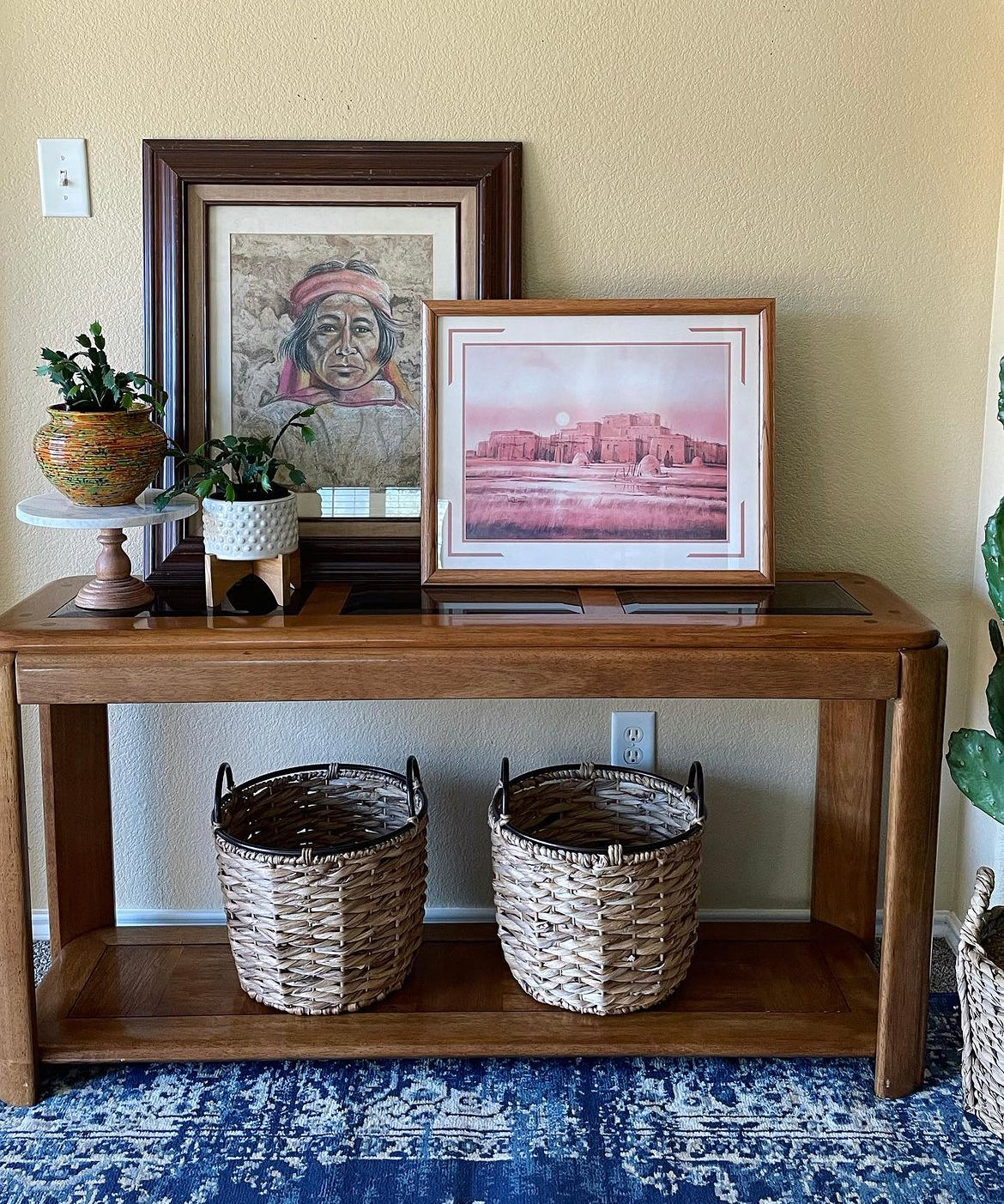 Vintage Oak Sofa Table