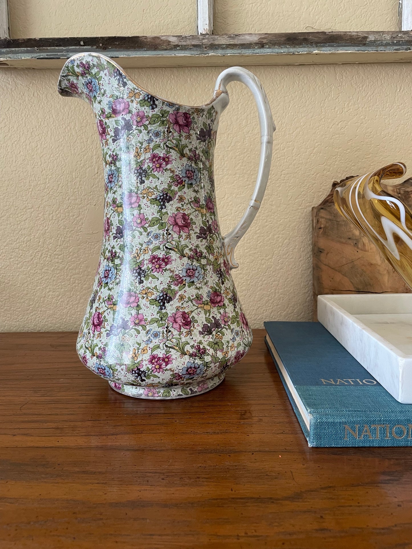 Floral Porcelain Pitcher