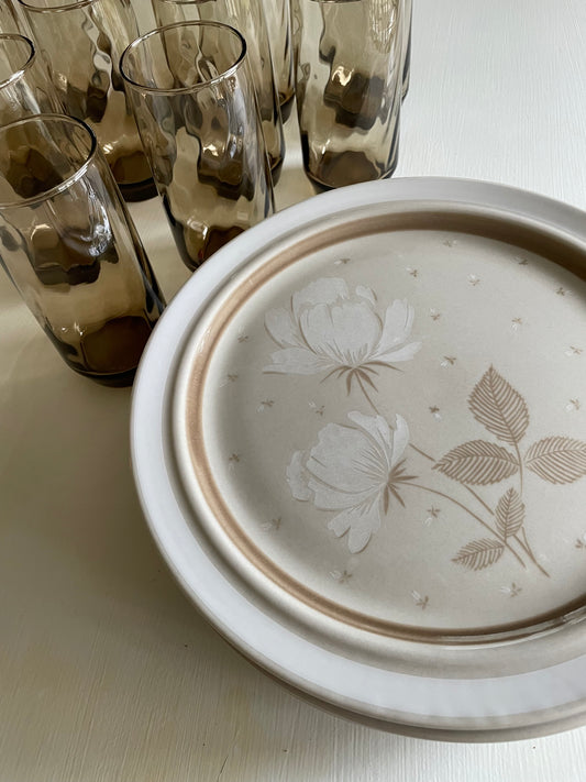 Floral Hibiscus Vintage Newcor Plates