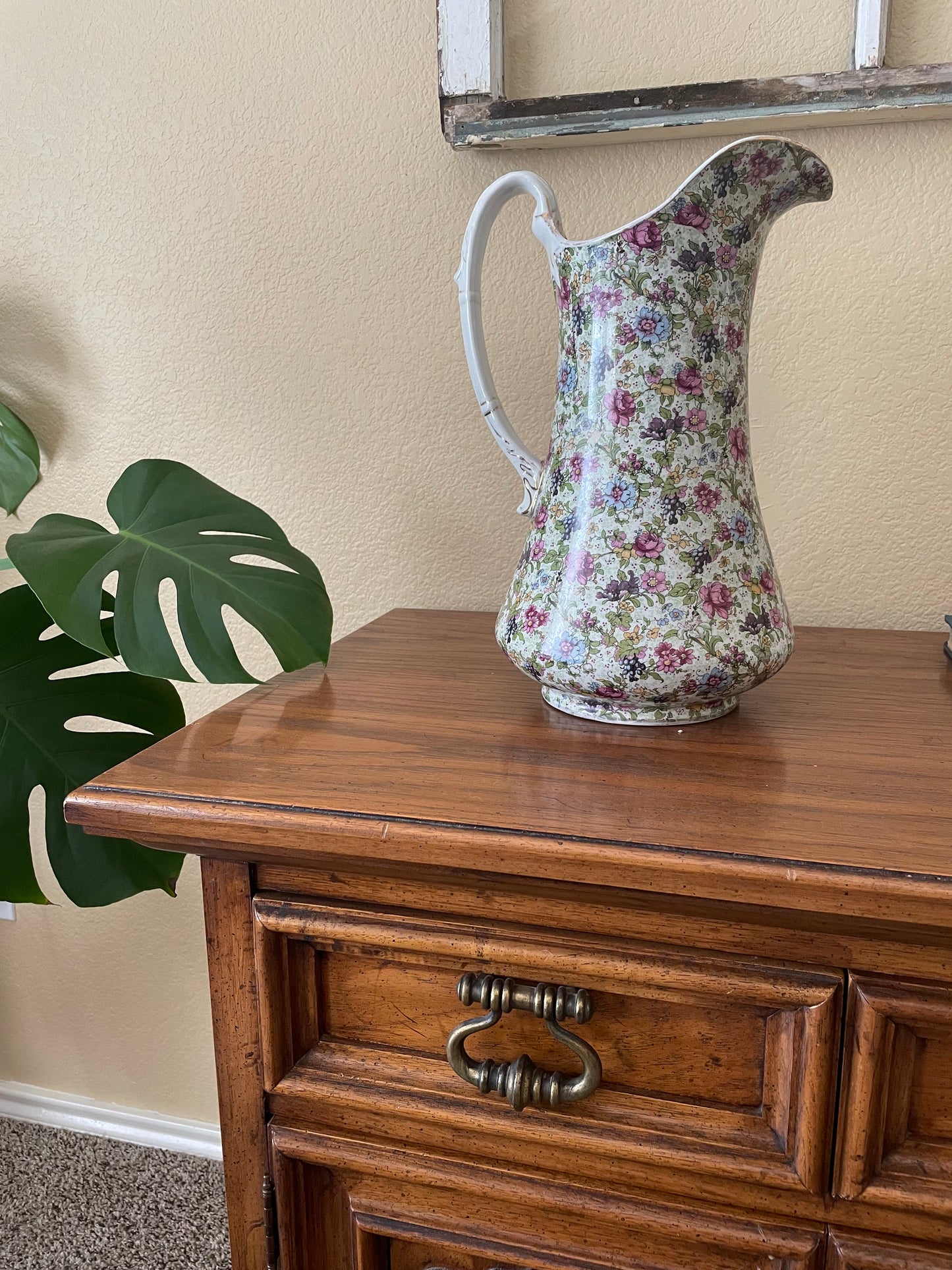 Floral Porcelain Pitcher