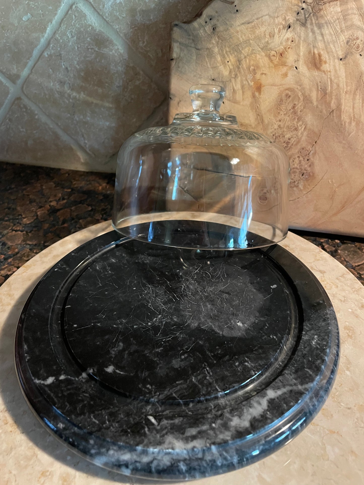 Marble Charcuterie Board With Glass Dome