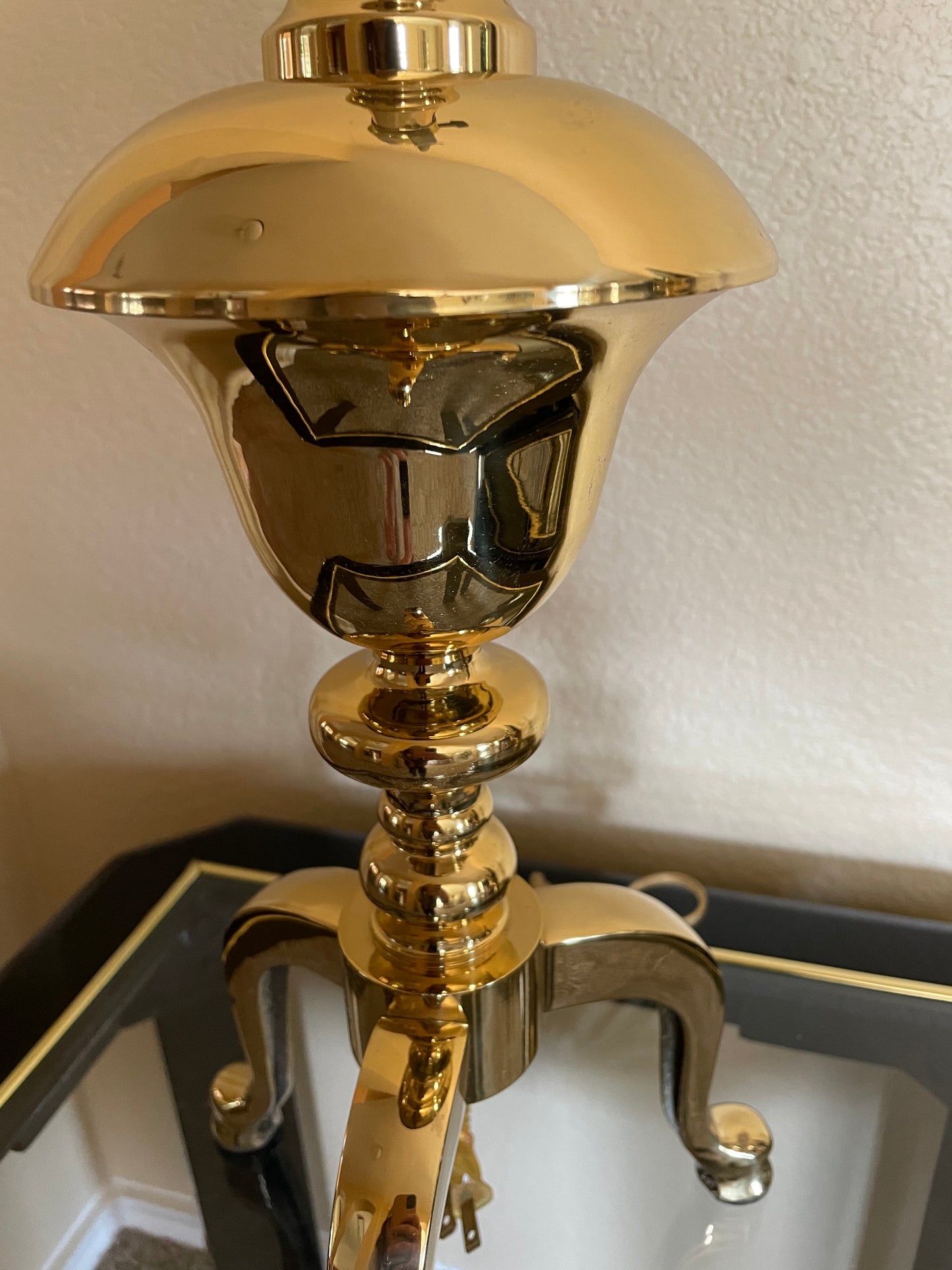 Brass Footed Candlestick Style Lamps