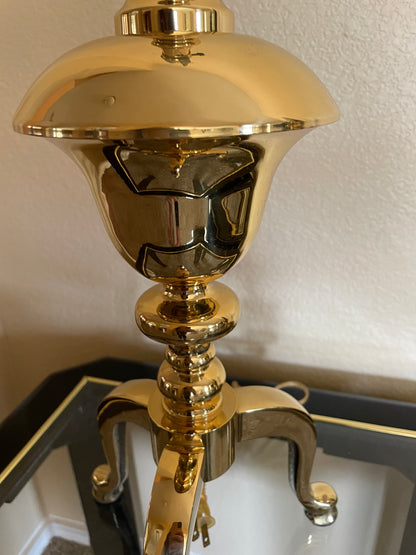 Brass Footed Candlestick Style Lamps