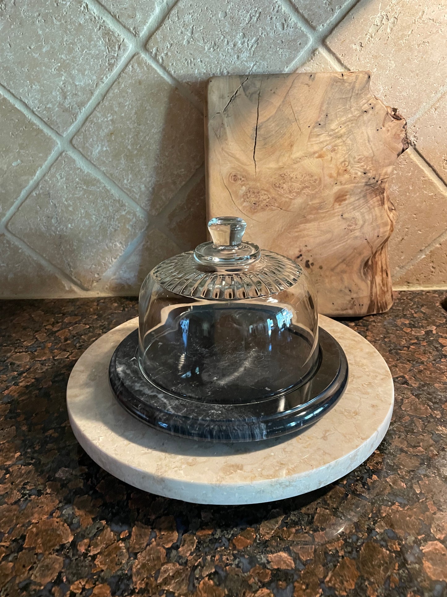 Marble Charcuterie Board With Glass Dome