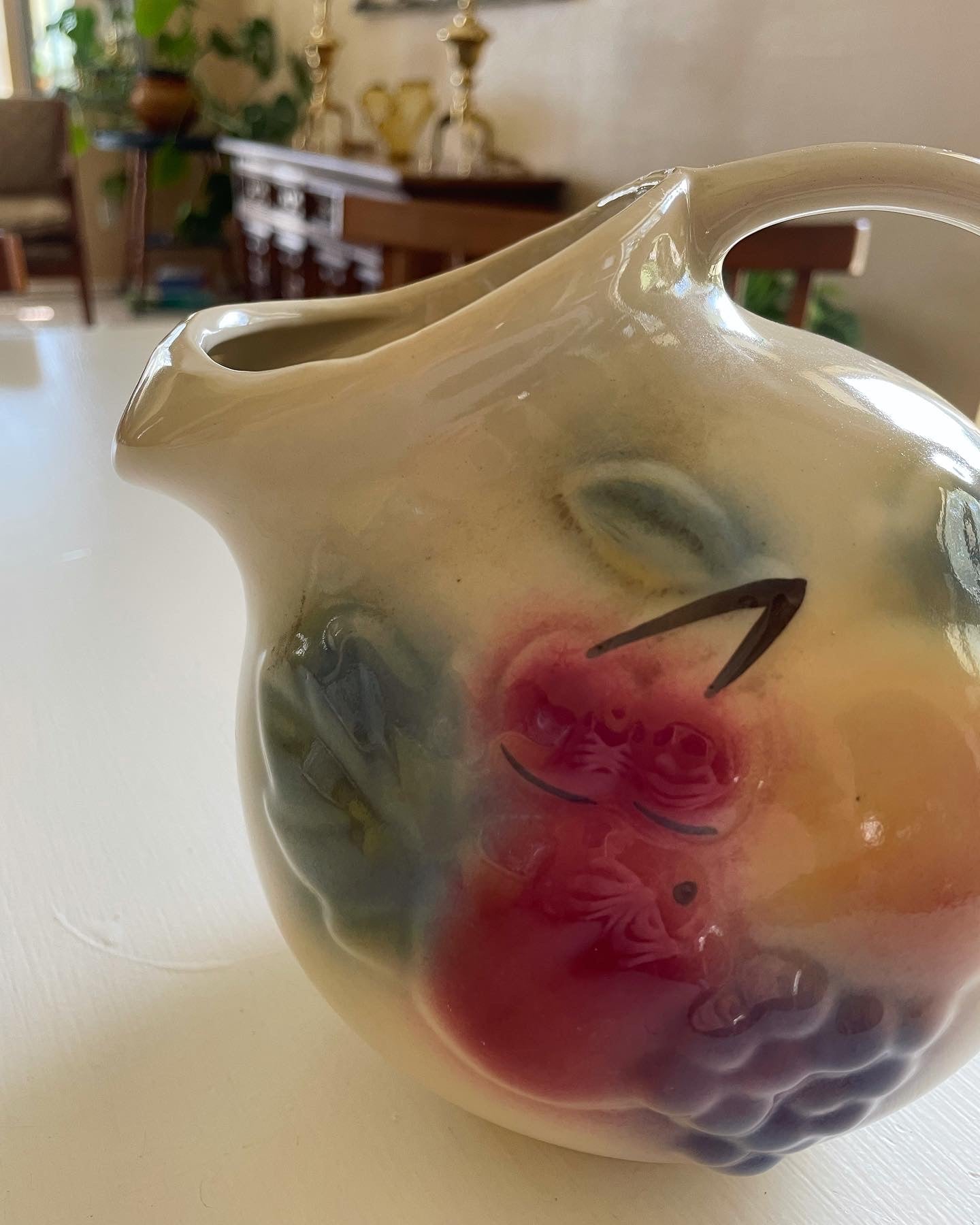 Shawnee Pottery Pitcher Fruit Design