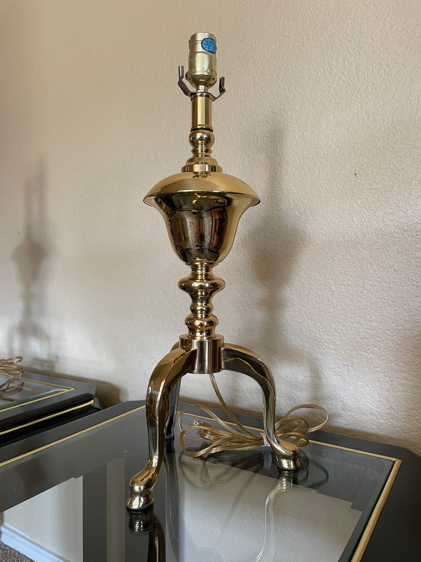 Brass Footed Candlestick Style Lamps