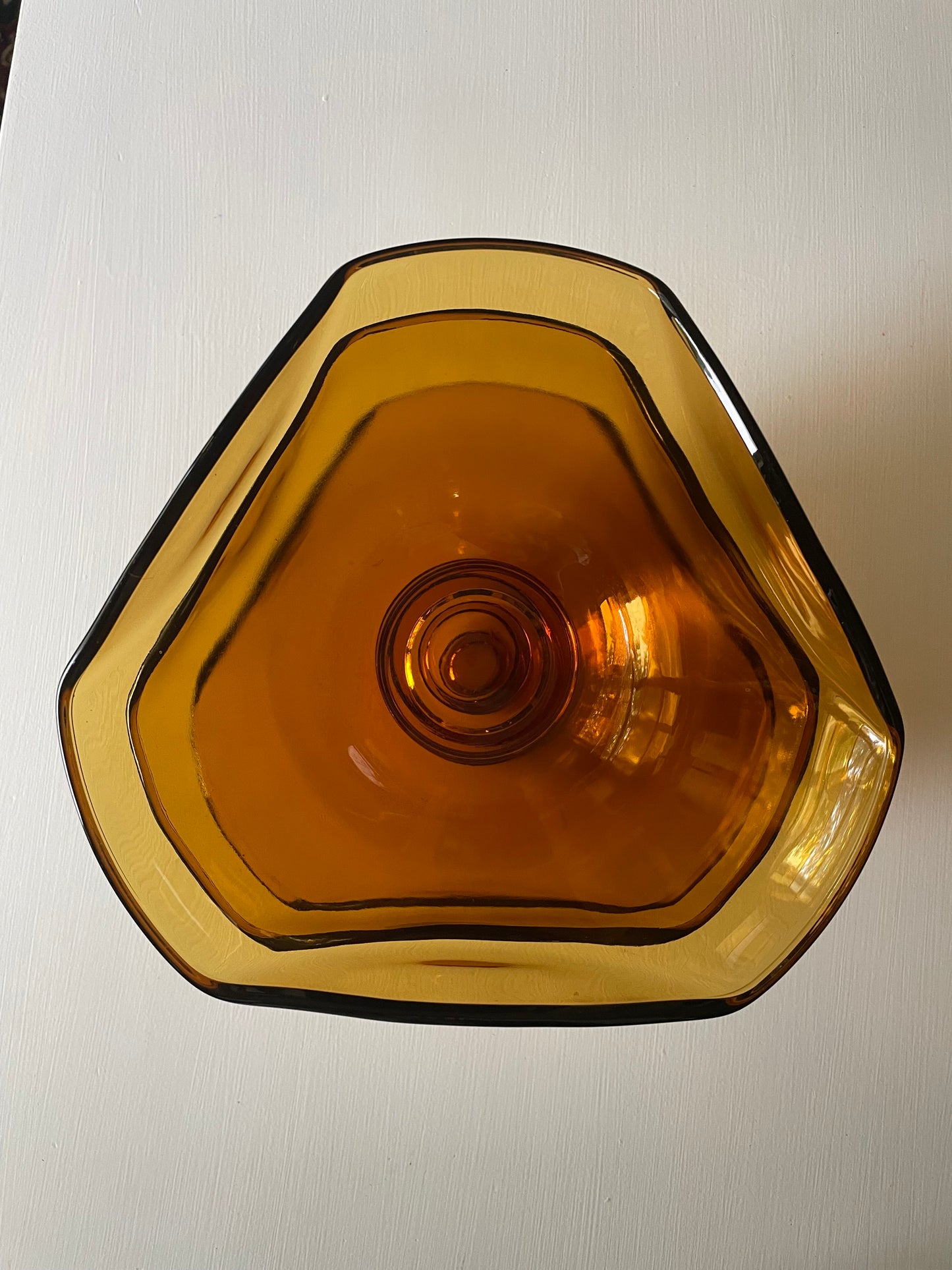 Amber Colored Glass Stackable Serving Bowls