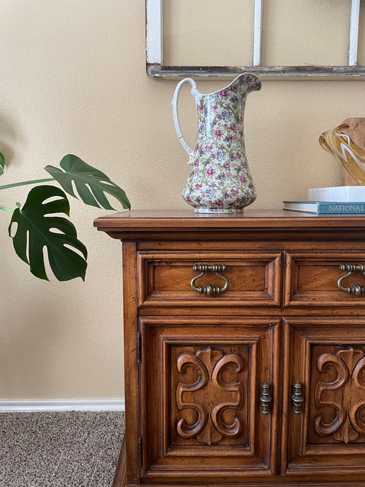 Floral Porcelain Pitcher