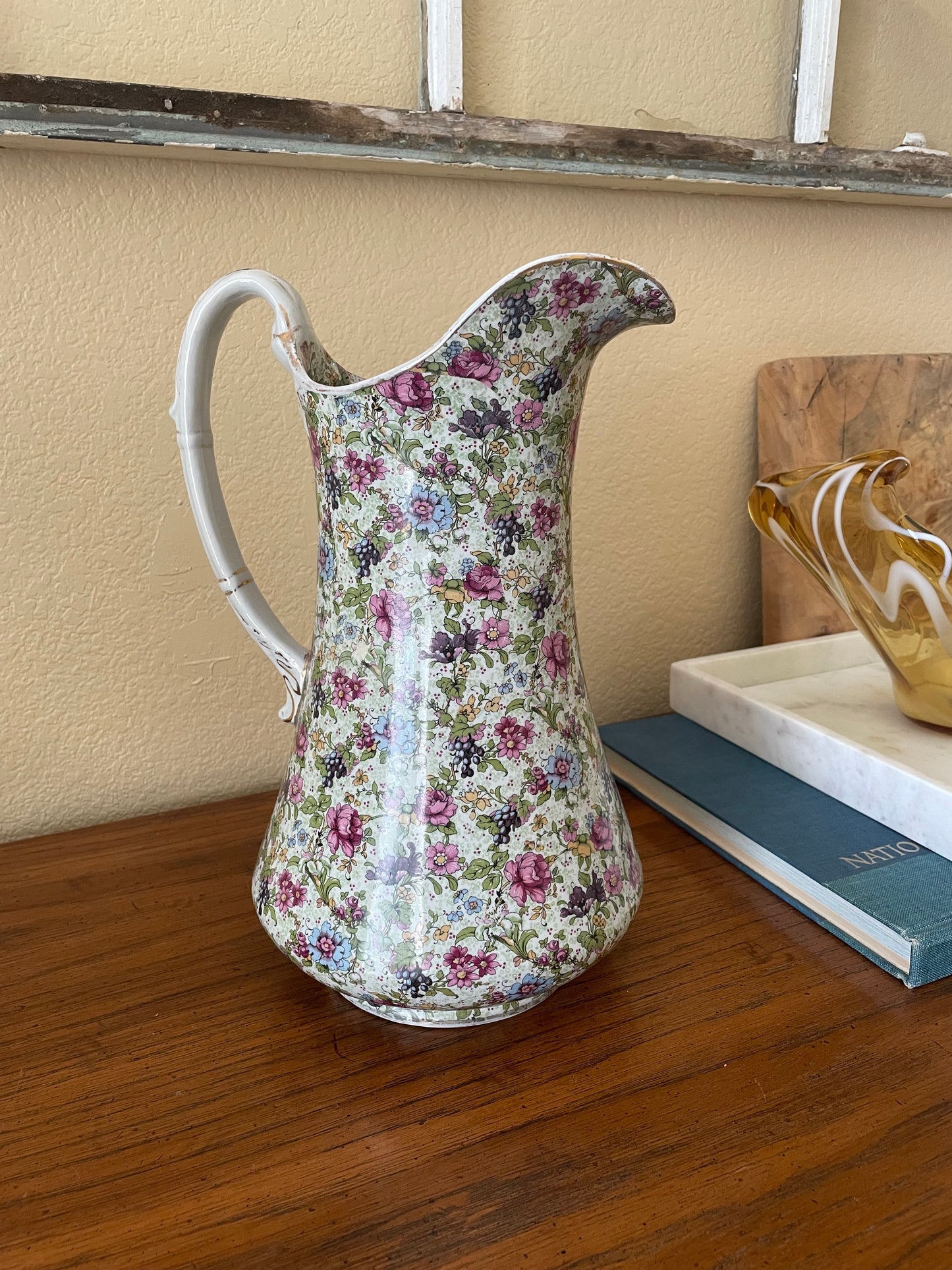 Floral Porcelain Pitcher