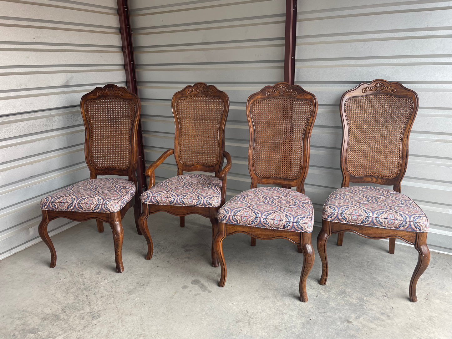 Vintage French Provincial Cane Back Chairs