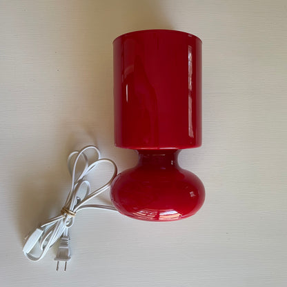 🍄 Vintage Red Ikea Lykta Glass Mushroom Lamp