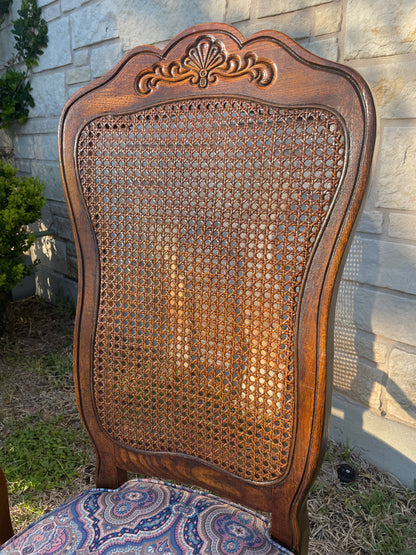 Vintage French Provincial Cane Back Chairs