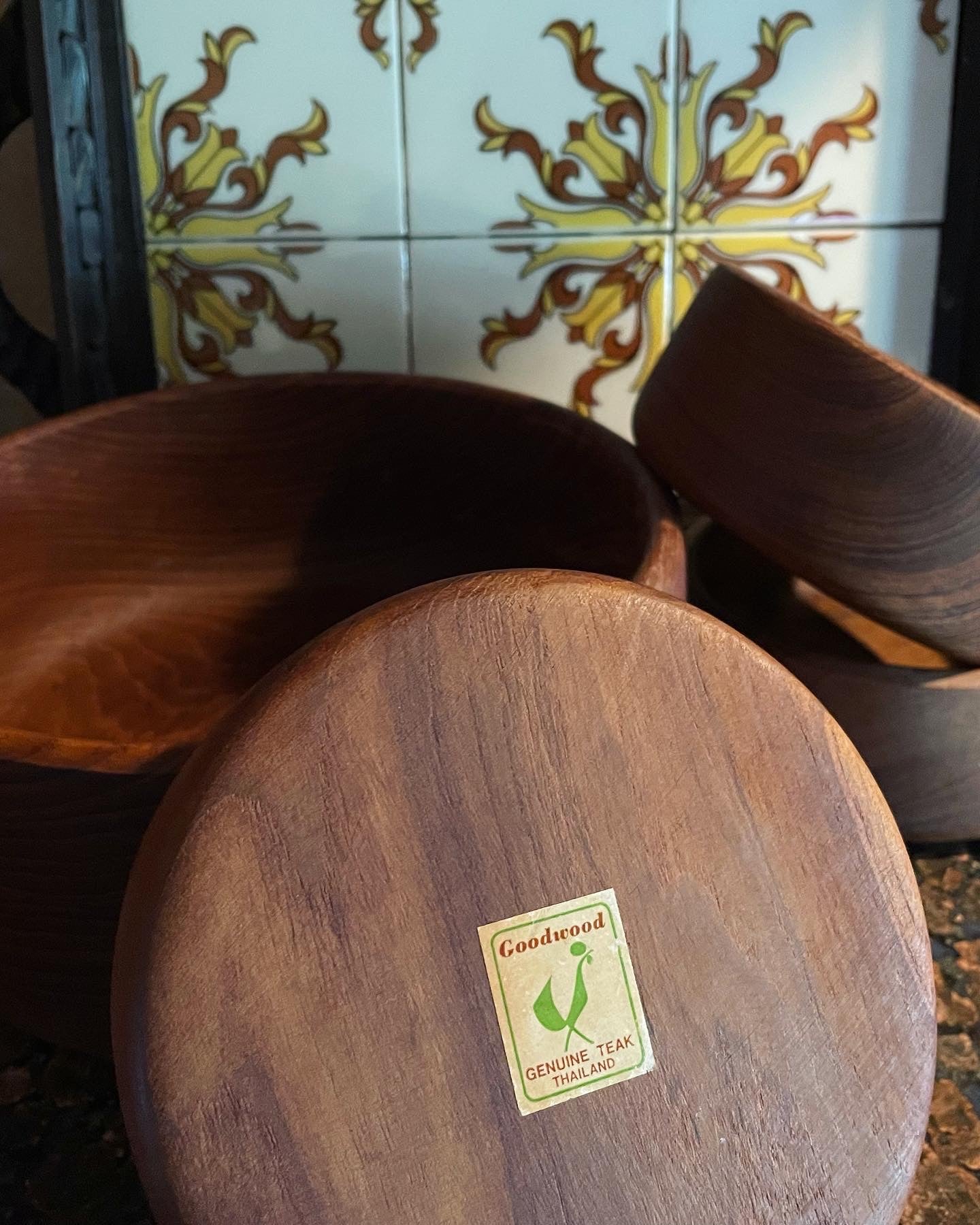 Vintage MCM Goodwood Teakwood Salad Bowl Set