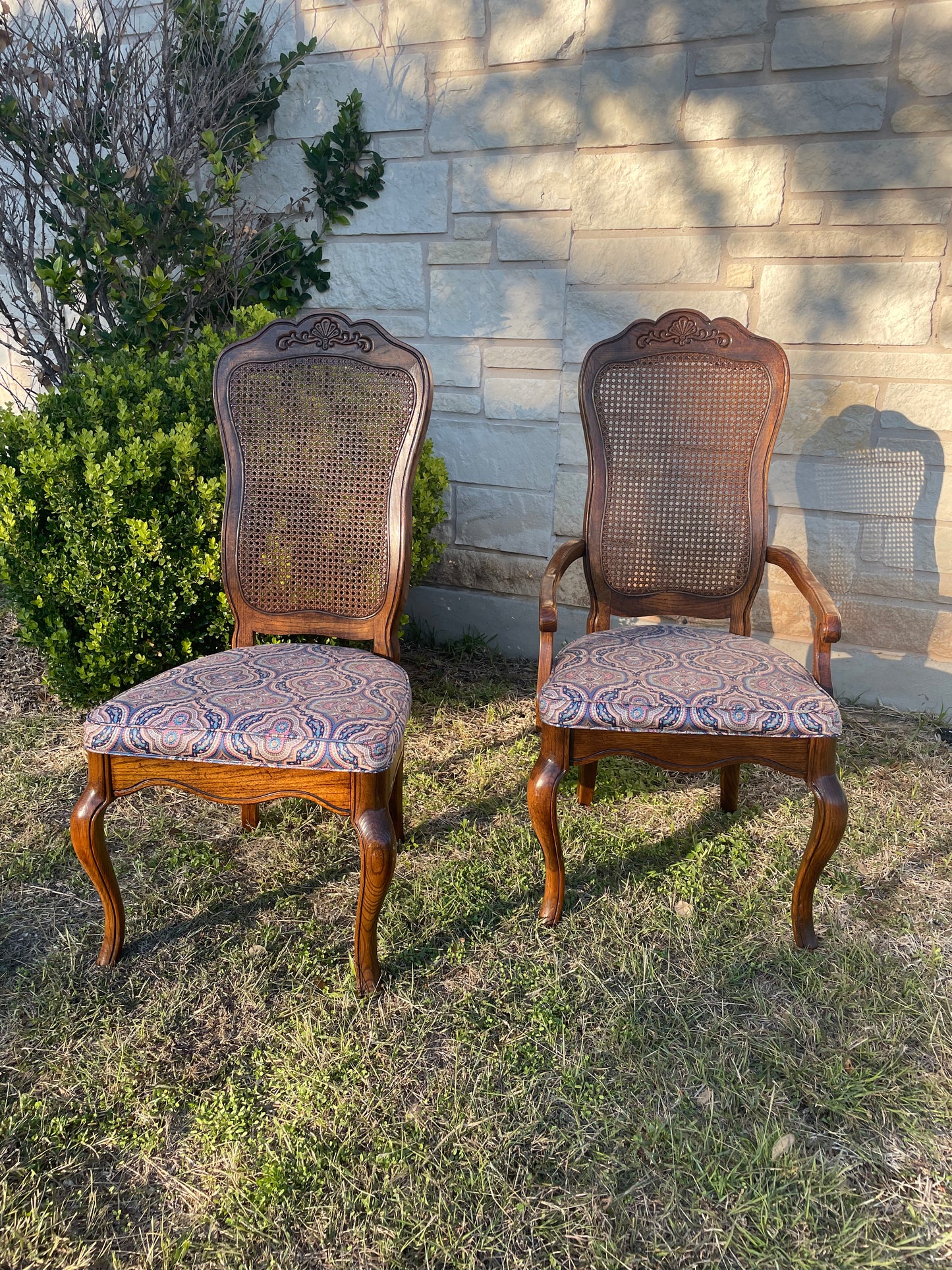 Vintage French Provincial Cane Back Chairs