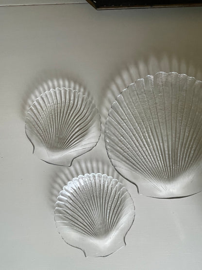 Four Seashell Plates and Serving Tray