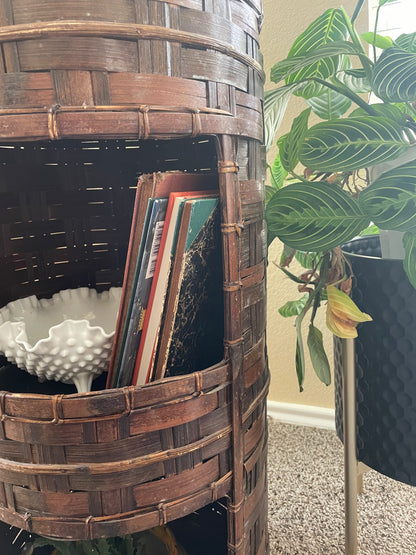 Three-Tier Wicker Shelf