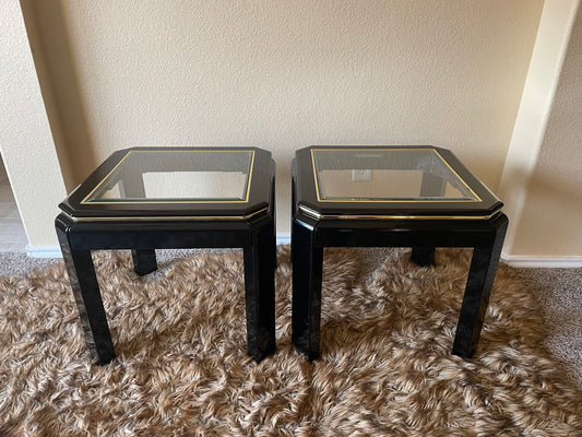 Gold & Black High Gloss Side Tables