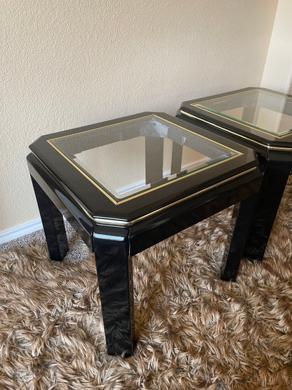 Gold & Black High Gloss Side Tables