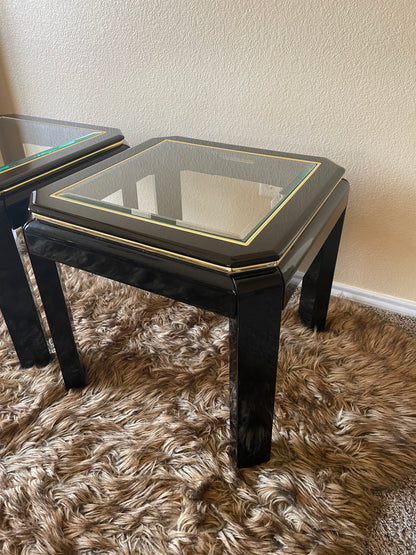 Gold & Black High Gloss Side Tables