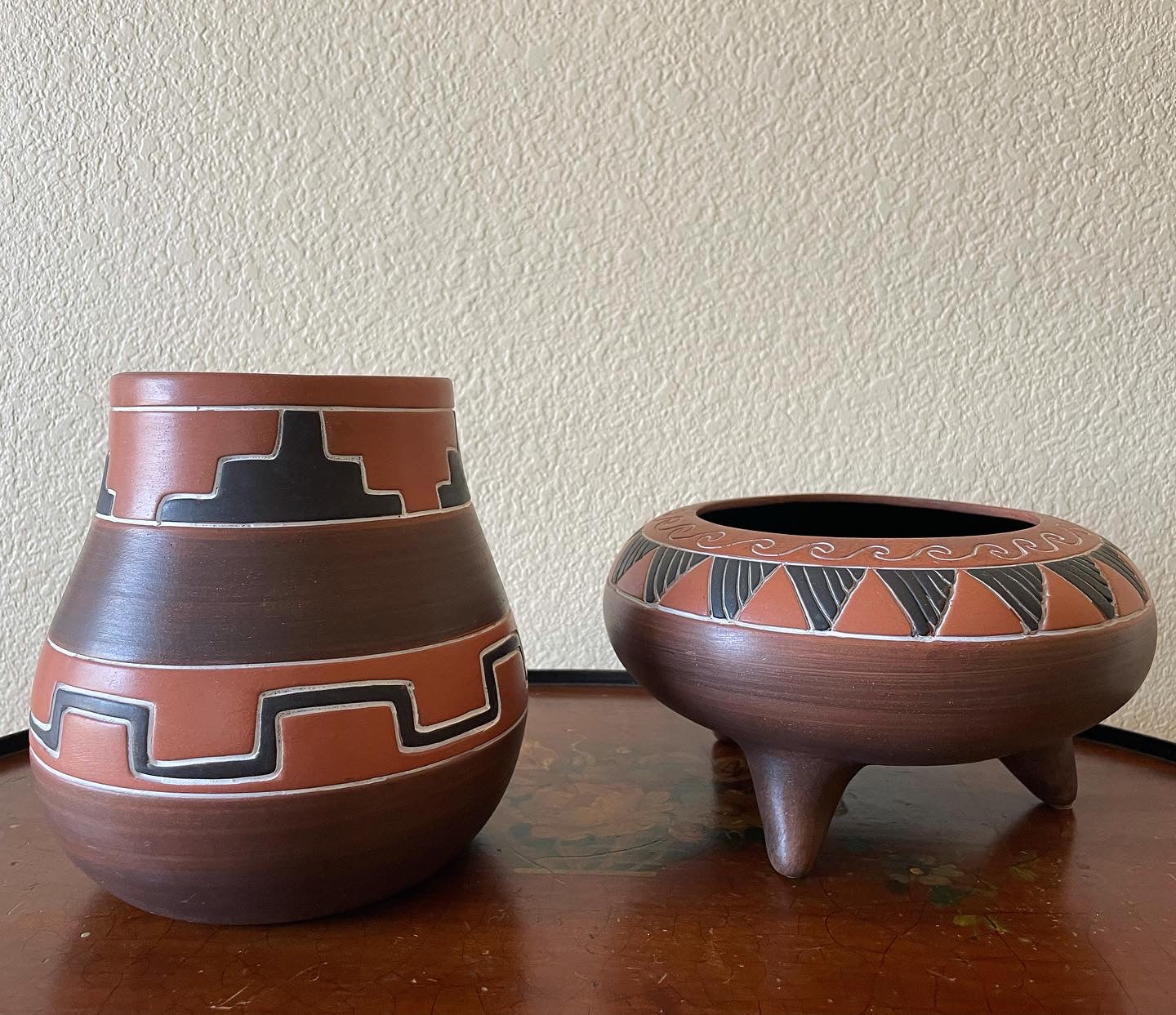 Hand Painted Southwestern Clay Pottery.