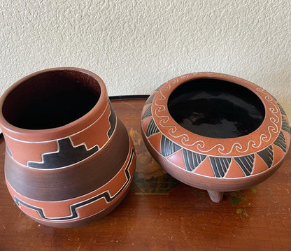 Hand Painted Southwestern Clay Pottery.