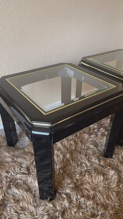 Gold & Black High Gloss Side Tables