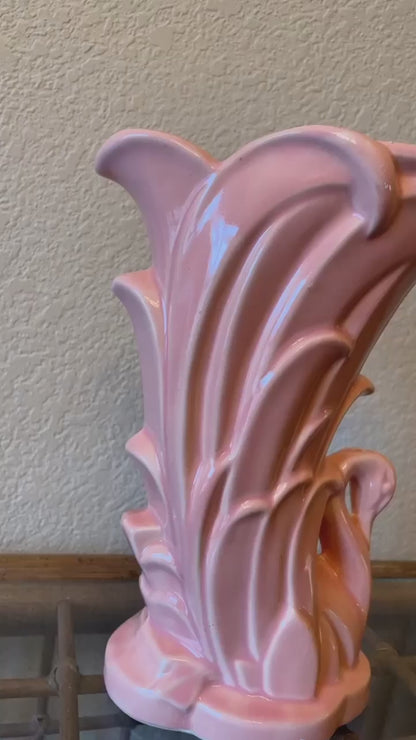 Pink McCoy Pottery Swam Vase